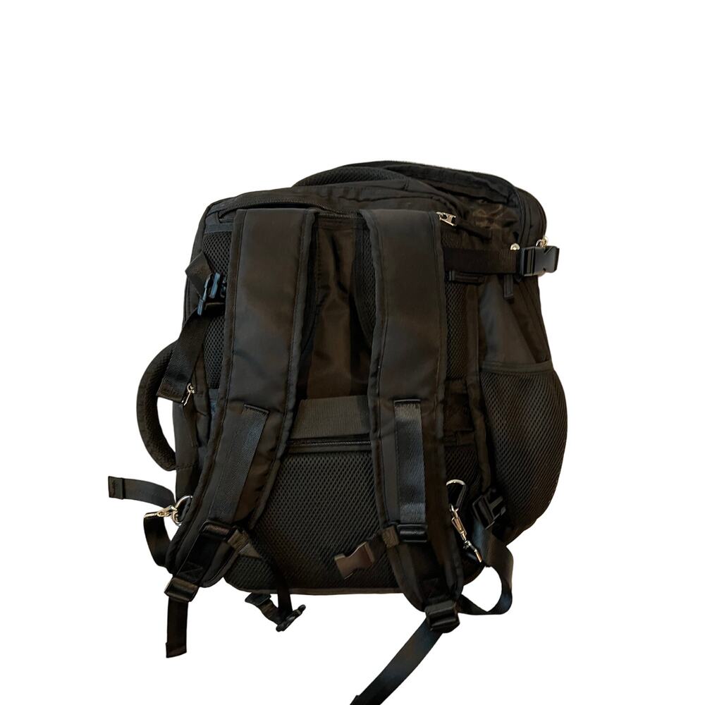 Clamshell Black Padded Computer Backpack - Picture 2 of 5
